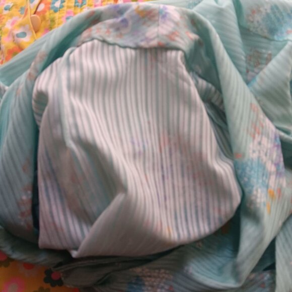 Vintage Women's Large Secretary Top Blouse Floral Tie Neck 1980's Granny Made - Picture 5 of 5